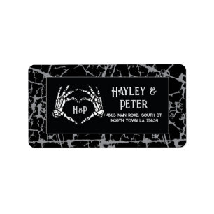 結婚の住所 シールStickersスケルトンハート ラベル