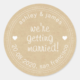 結婚の保存Kraft封筒用シール ラウンドシール