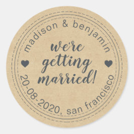 結婚の保存Kraft封筒用シール ラウンドシール