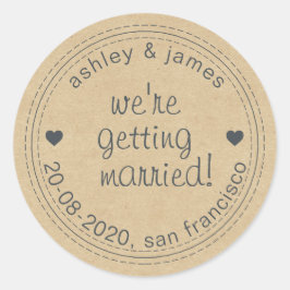 結婚の保存Kraft封筒用シール ラウンドシール
