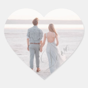 結婚の写カスタム真ラブロマンスシール ハートシール