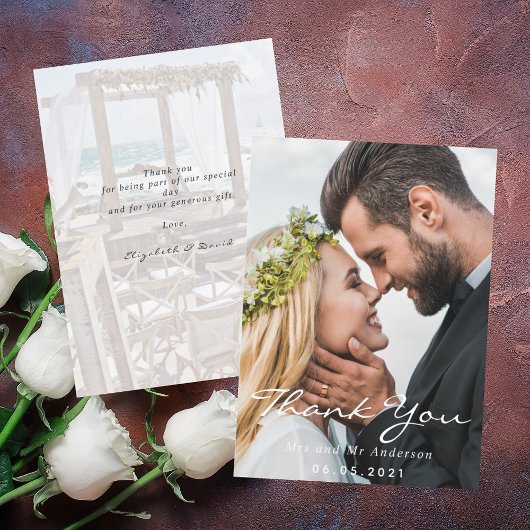 結婚の写感謝してい真 サンキューカード