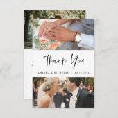 結婚の写真ありがとうござモダンう エンクロージャーカード (正面/裏面)