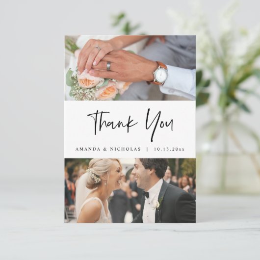 結婚の写真ありがとうござモダンう エンクロージャーカード (スタンド正面)