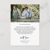 結婚の写真ありがとうござモダンう エンクロージャーカード (裏面)