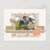 結婚の写真ありがとうヴィンテージEphemera Collage ポストカード (正面)