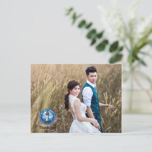 結婚の写真ありがとう両面はがき ポストカード (スタンド正面)