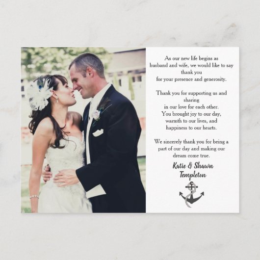 結婚の写真ありがとう両面はがき ポストカード (裏面)