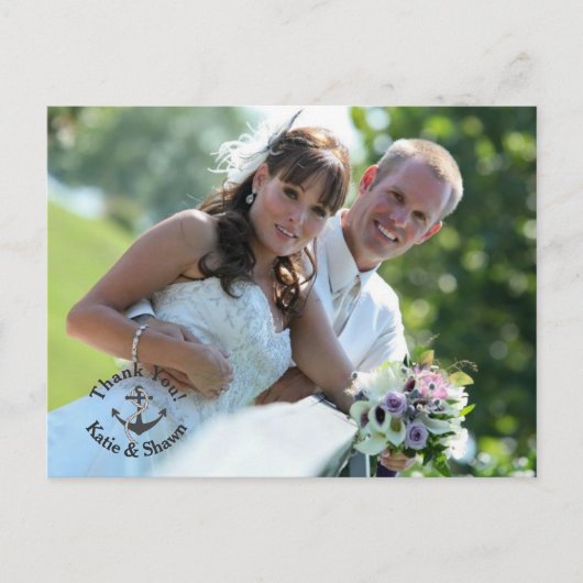 結婚の写真ありがとう両面はがき ポストカード (正面)