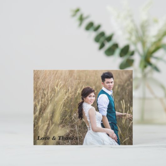 結婚の写真ありがとう両面はがき ポストカード (スタンド正面)