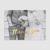 結婚の写真ありがとう金ゴールドスクリプトティッシュペーパー 薄葉紙 (正面)