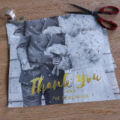 結婚の写真ありがとう金ゴールドスクリプトティッシュペーパー 薄葉紙