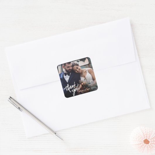 結婚の写真お願い スクエアシール (封筒)