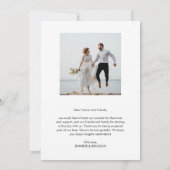 結婚の写真のコラージュ感謝していはスクリプトカード サンキューカード (裏面)