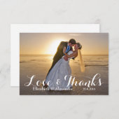 結婚の写真の愛ありがとう サンキューカード (正面/裏面)