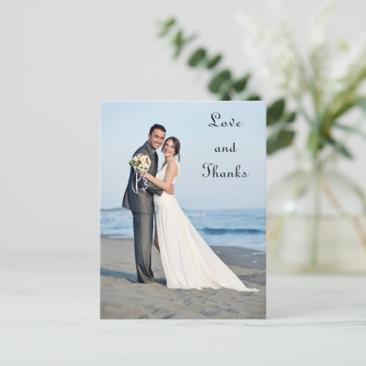 結婚の写真の愛と感謝してい – ポストカード (スタンド正面)