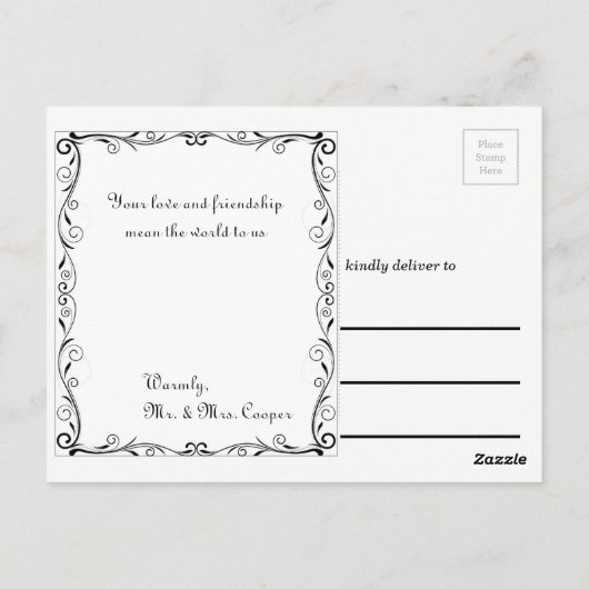 結婚の写真の愛と感謝してい – ポストカード (裏面)