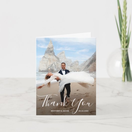 結婚の写真を折り畳んだ ノートカード (正面)