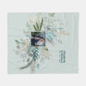 結婚の写真ギフトGREENERYモダンカスタムシック フリースブランケット (正面(横))