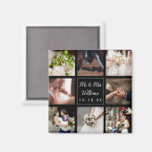 結婚の写真コラージュありがとうござパーソナライズされたう マグネット (正面/裏面)