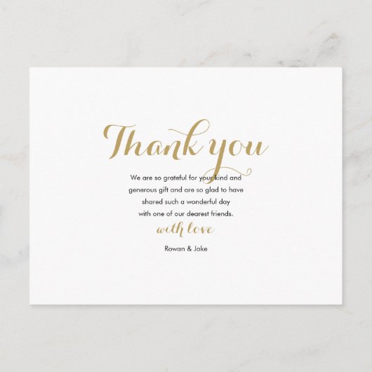 結婚の写真コラージュにモダンおエレガント礼 案内ポストカード (裏面)