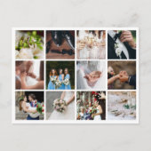 結婚の写真コラージュにモダンおエレガント礼 案内ポストカード (正面)