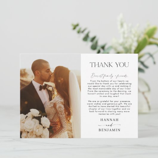 結婚の写真サンキューカード |写真ありがとう 招待状 (スタンド正面)