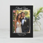 結婚の写真サンキューカード | 銀縁ど サンキューカード (スタンド正面)