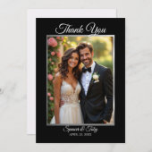 結婚の写真サンキューカード | 銀縁ど サンキューカード (正面/裏面)