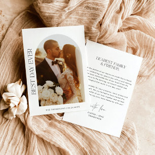 結婚の写真サンキューカード、Arch Photo Thank You 招待状