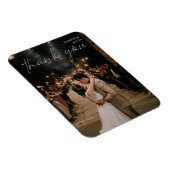 結婚の写真シックなモダン手書き感謝 マグネット (右側)