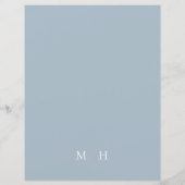 結婚の写真シンプルはモダンほこりっぽい青い書道 (裏面)