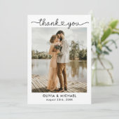 結婚の写真シンプルハートエレガントサンキューカード サンキューカード (スタンド正面)