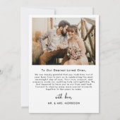 結婚の写真シンプルハートエレガントサンキューカード サンキューカード (裏面)