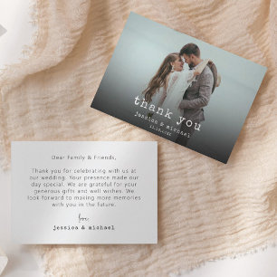 結婚の写真シンプルミニマルサンキューカード サンキューカード