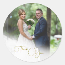 結婚の写真シンプルThank You ラウンドシール