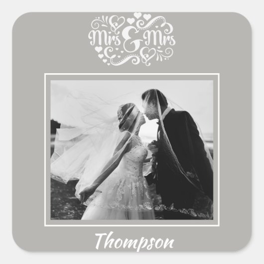 結婚の写真シール スクエアシール (正面)