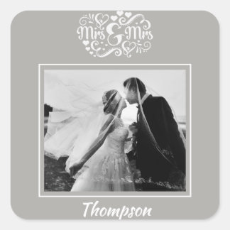 結婚の写真シール スクエアシール