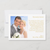 結婚の写真スクリプトサンキューカード サンキューカード (裏面)