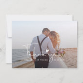 結婚の写真スクリプトラブハート サンキューカード (正面)