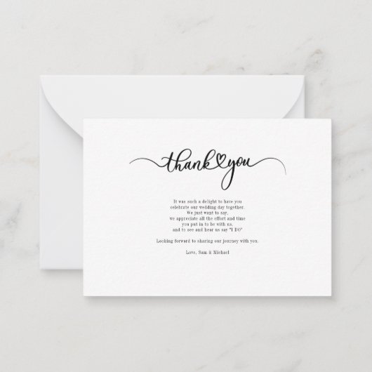 結婚の写真スクリプモダント ノートカード (裏面)