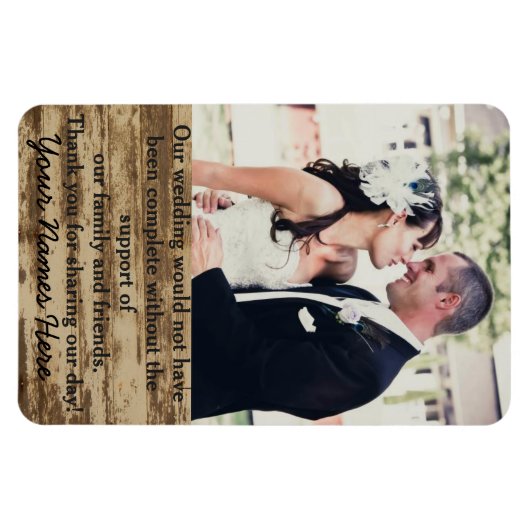 結婚の写真テンプレートありがとう磁石 マグネット (横)