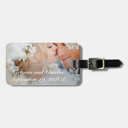 結婚の写真ハネムーンのラッ結婚グタグ ラゲッジタグ (正面横)