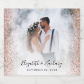 結婚の写真バラ金ゴールドグリッター スパークリングワインラベル (シングルラベル)