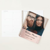 結婚の写真バラ金ゴールドグリッター プランナー手帳 (ディスプレー)