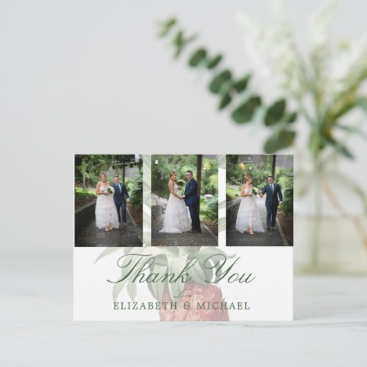 結婚の写真パイナップルさんエレガントに感謝 ポストカード (スタンド正面)