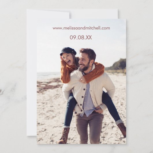 結婚の写真パンパスグラスエレガンスマウブピンク 招待状 (裏面)