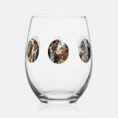 結婚の写真ブラックタイポグラフィ ステムなしワイングラス (裏面)