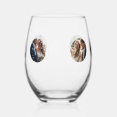 結婚の写真ブラックタイポグラフィ ステムなしワイングラス (左)