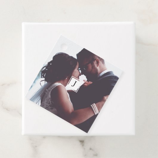 結婚の写真モノグラムありがとうござ結婚う フェイバータグ (インサイチュ)